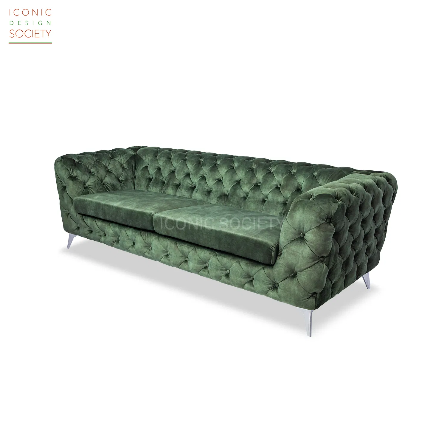 Modern Living Room Furniture Hotel Leisure Tufted Chesterfield Couch Velvet Fabric Sofa Set Home Furniture