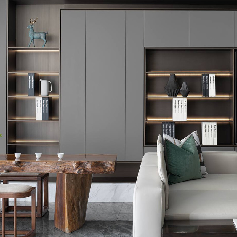 Wooden Modern Luxury Living Room Home Furniture for TV Stand with Smart Fireplace Floating TV Cabinet