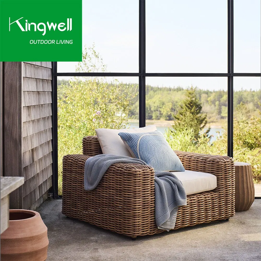 Foshan Custom Patio Outdoor Furniture PE Rattan Garden Sofa Set