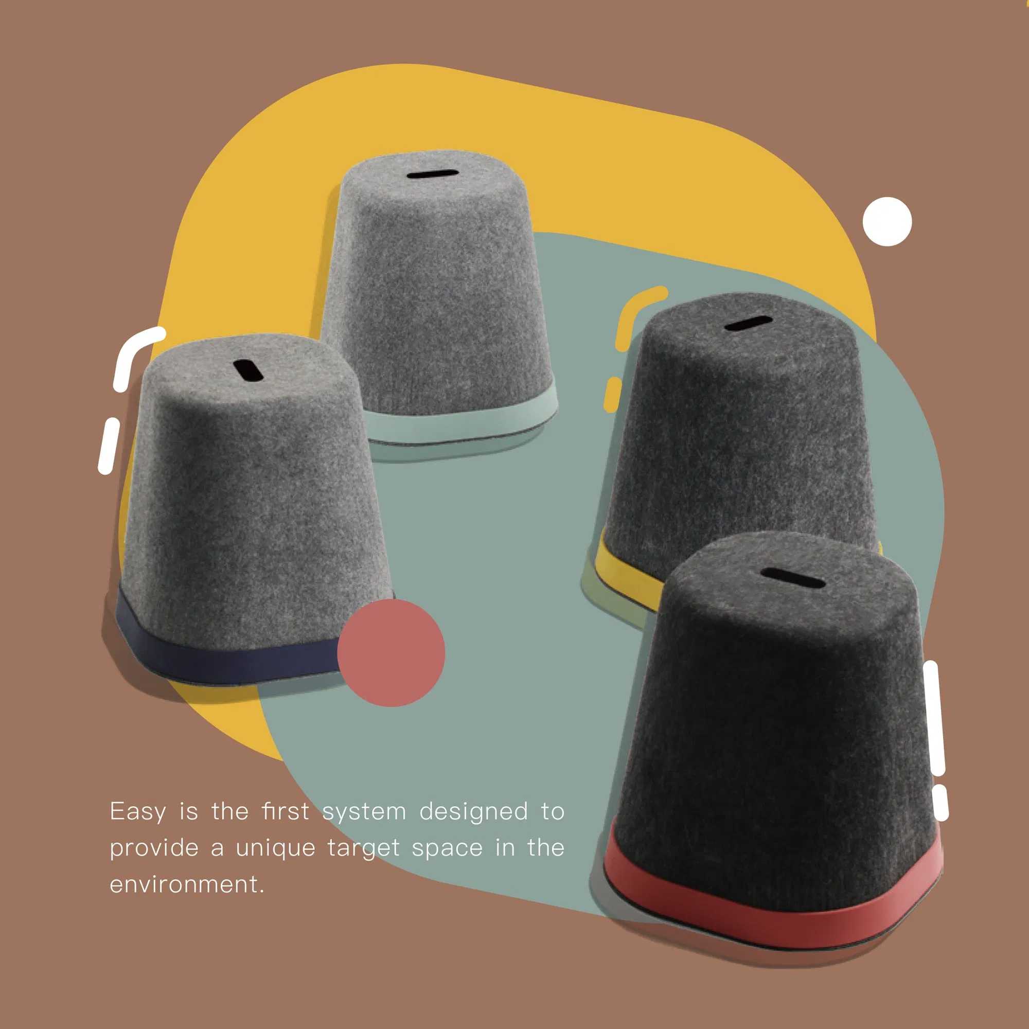 Hot Sale School Bamboo Leisure Office Furniture Felt Stool