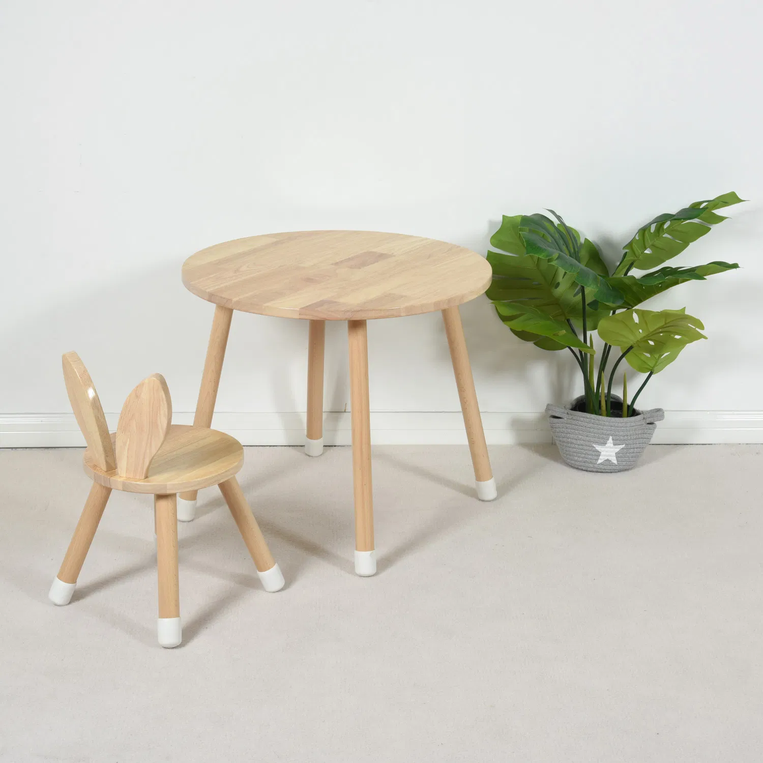 Stylish Kids Wood Furniture Set with Safe Rabbit Chair for Any Room