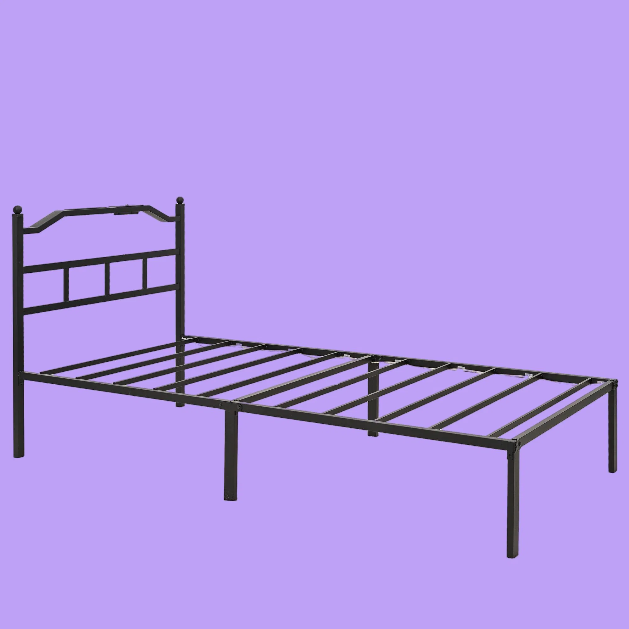 Easy to Assemble Single Home Furniture Modern Bedroom Dormitory Iron Bed Frame