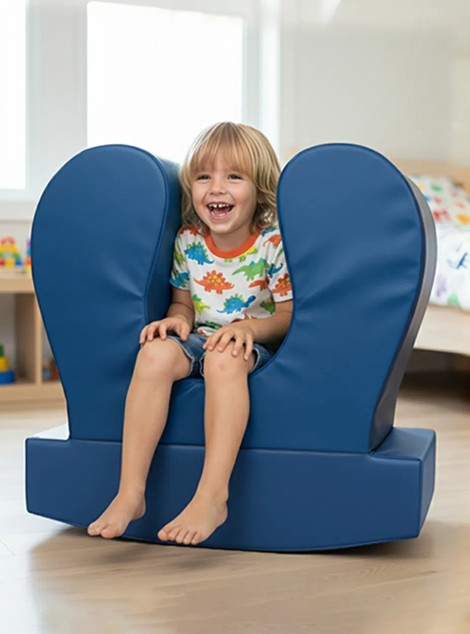 Sensory Chair for Kids Soft Foam Compression Rocking Chair with PU Cover
