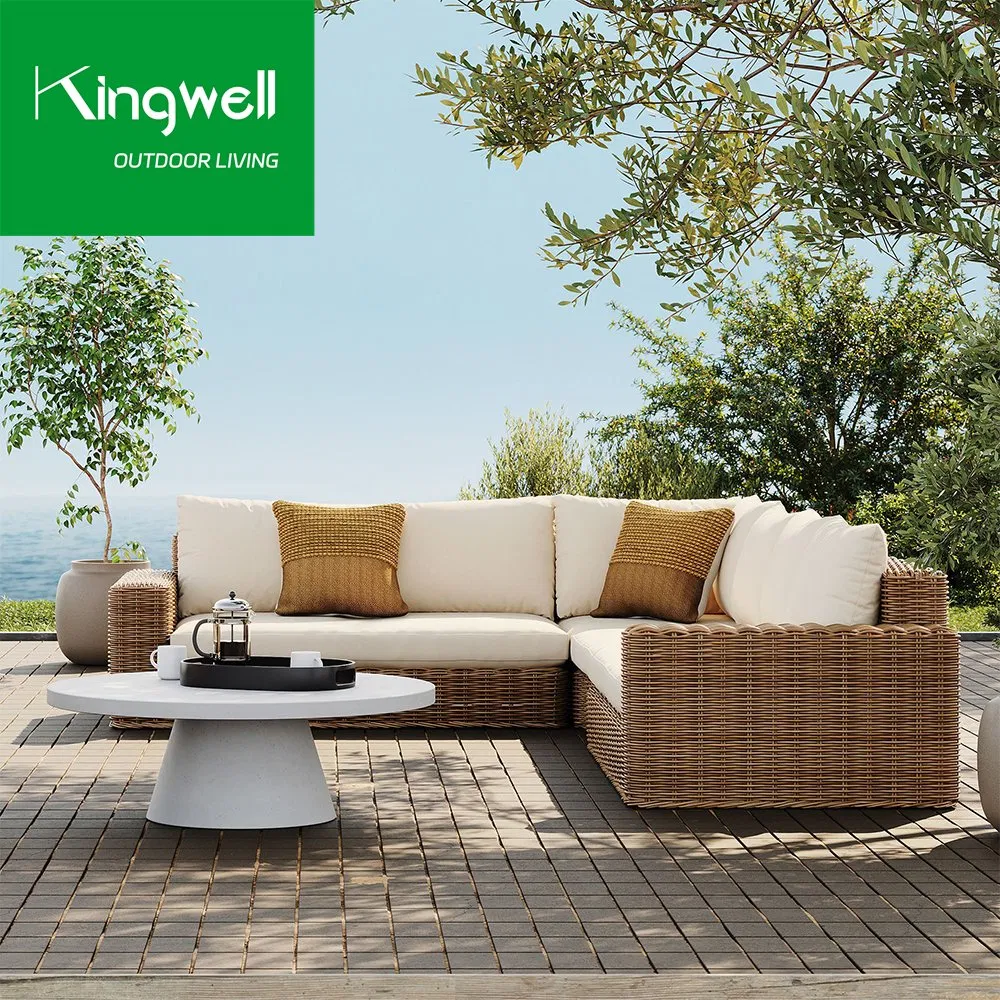 Foshan Custom Patio Outdoor Furniture PE Rattan Garden Sofa Set