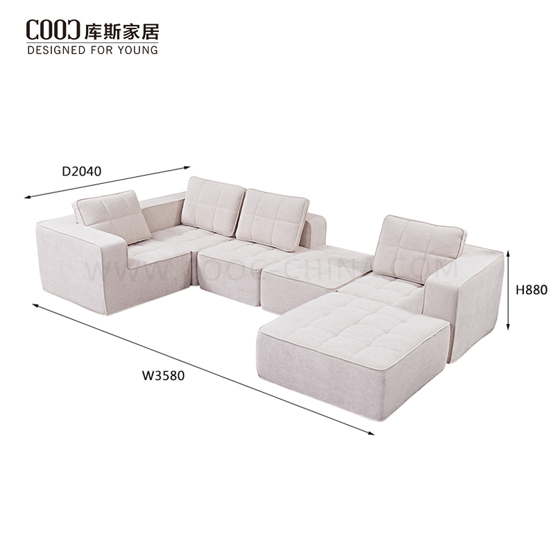 Foshan Factory Wholesale Modern Luxury Frameless Sponge Corner Sectional Sofa Set Living Room Home Hotel Upholstered Vacuum Compressed Modular Sofa Furniture