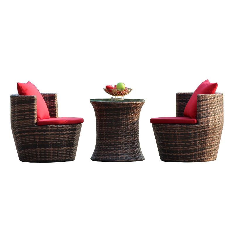 Balcony Rattan Table Set Outdoor Living Furniture Det Garden Tea Table Chair
