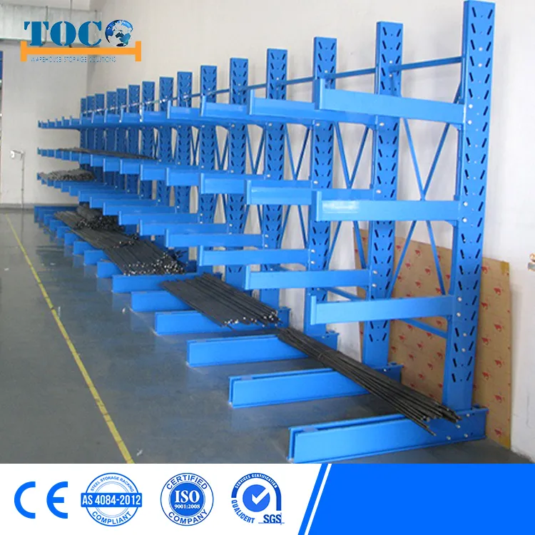 Estante de paletas de metal de acero galvanizado apilable para exteriores de alta resistencia, estante de cantilever, estante teardrop, sistema de almacenamiento automático en entrepiso