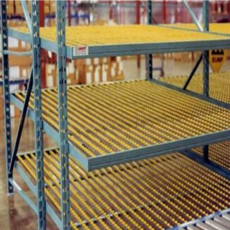 Planta de ensamblaje estante de almacenamiento de rodillos de flujo de cartón con caja de piezas