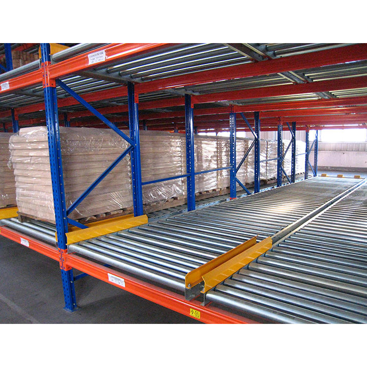 Estanterías de fábrica sistema FIFO estante de acero de alta resistencia estantería industrial almacenamiento flujo de palets con rodillo