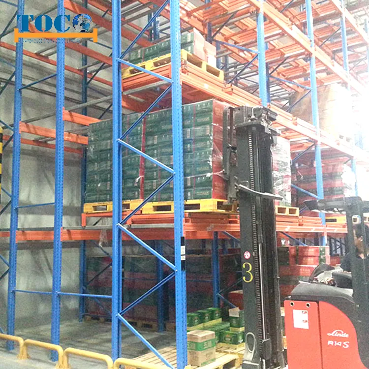 Precio de fábrica estantería de palets de alta densidad Push Back