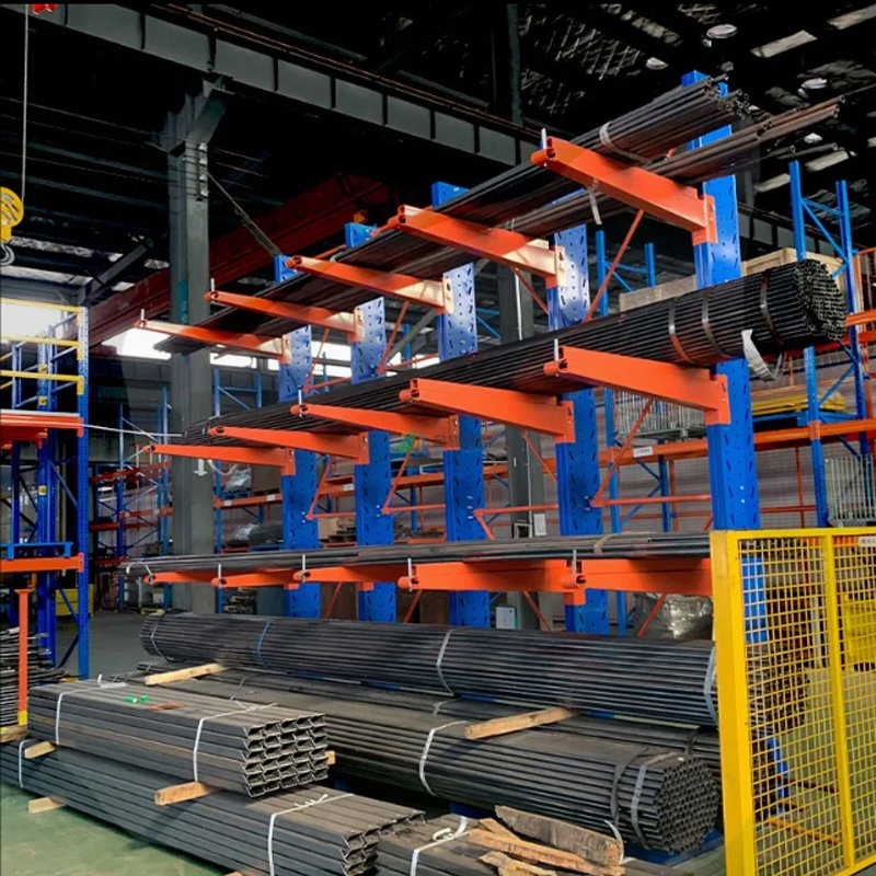 Estanterías cantilever al por mayor de buena calidad, estantes apilables de doble cara, estantería de acero de alta resistencia, exhibición de estantería cantilever para almacenamiento en almacén