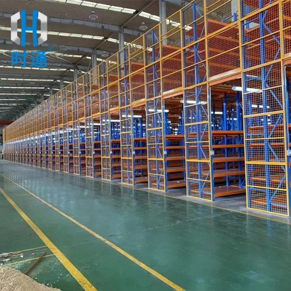 Estante industrial de mezzanine personalizable, resistente y duradero, recubierto de polvo para uso de almacenamiento versátil