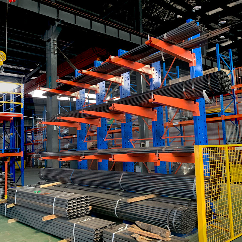 Estantería cantilever al por mayor de buena calidad, estantes apilables de doble cara, estante de acero de alta resistencia, exhibición de estantería cantilever para almacenamiento en almacén