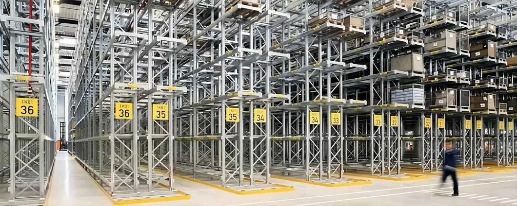 Estanterías de pasillo estrecho, estanterías VNA, fácil acceso, diseño gratuito, estante