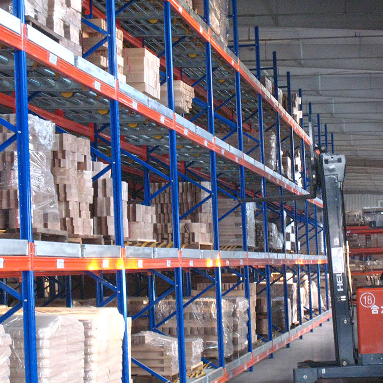 Estanterías de fábrica sistema FIFO estante de acero de alta resistencia estantería industrial almacenamiento flujo de palets con rodillo