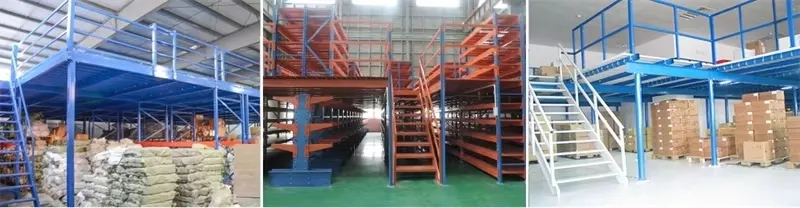 Sistema de estanterías de mezzanine para almacenamiento en almacenes