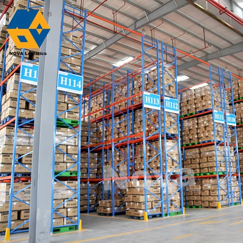 Sistema de estanterías de palets ajustable de alta resistencia, estantería de almacenamiento de múltiples niveles, recubrimiento en polvo electrostático, estantería de almacenamiento en almacén, estante de palets selectivo 1000kg