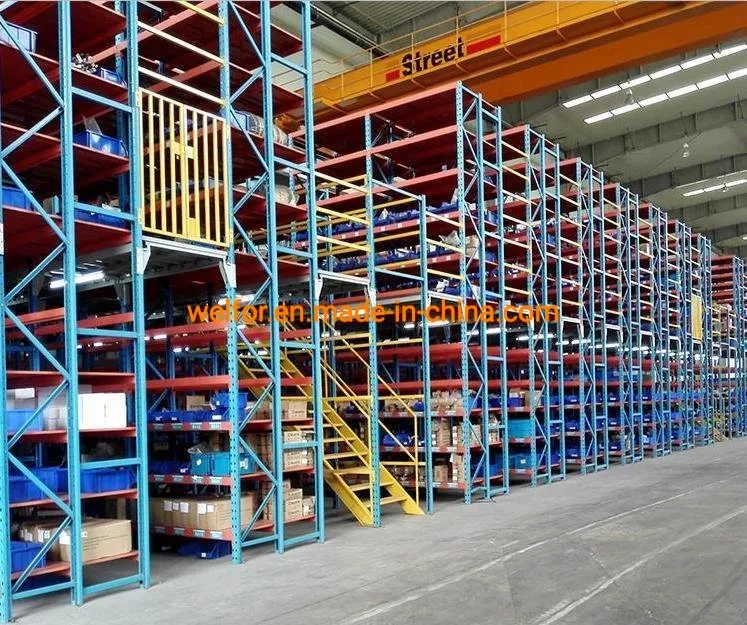 Sistema de entrepiso de almacenamiento con estanterías de acero