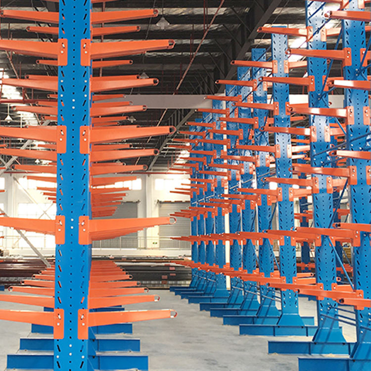 Protección contra la corrosión estantes de acero galvanizado estantes cantilever de doble cara estantes de metal de carga pesada estantes de almacenamiento en almacén estante cantilever para almacenamiento de tuberías en almacén