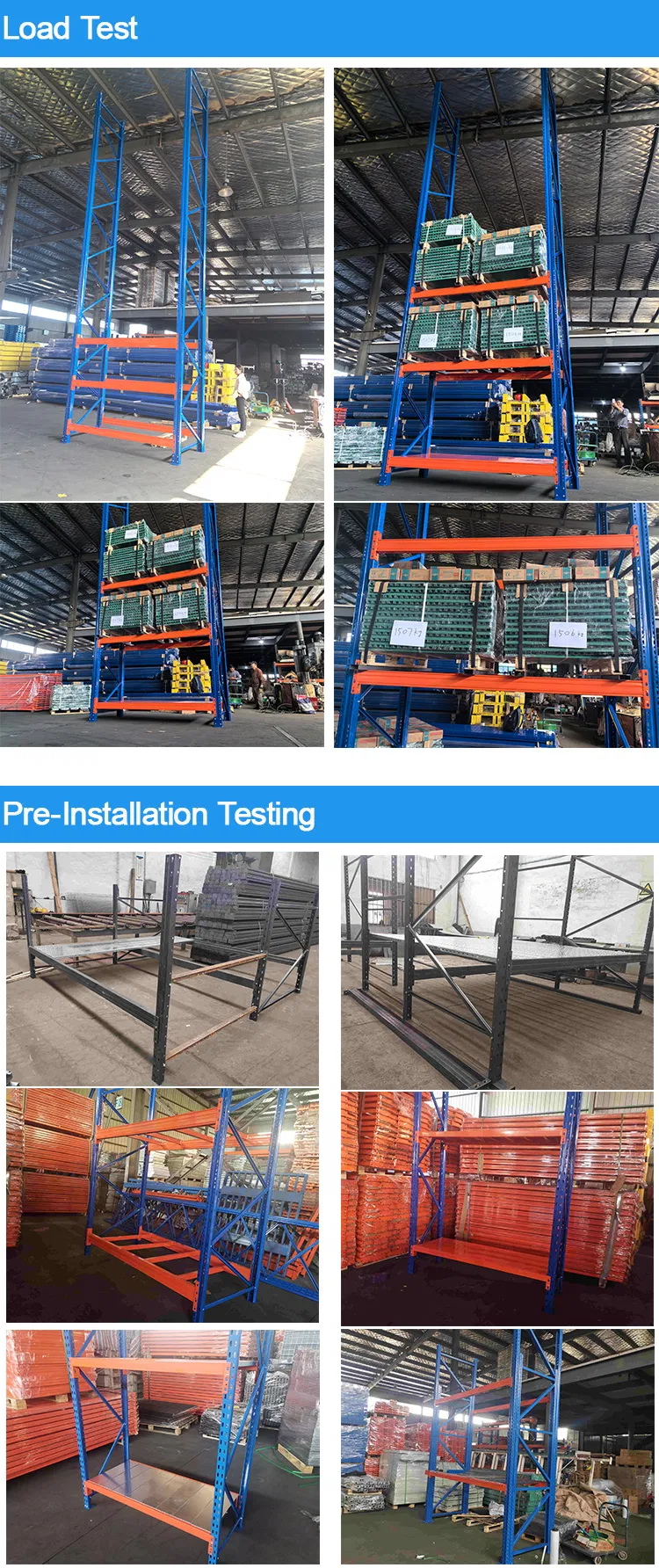 Estante de almacenamiento en mezzanine de acero metálico de alta resistencia para almacenes, estante cantilever, flujo de gravedad, carretilla radio, empuje hacia atrás, almacenamiento de palets de entrada/salida selectiva para carga en cajas