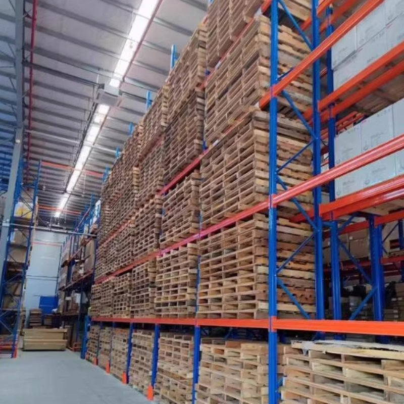 Estantería de paletas de acero Vna de alta densidad personalizada para almacén Q235 Q355
