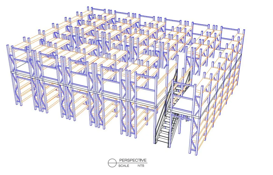 Estructura metálica de paletización pesada