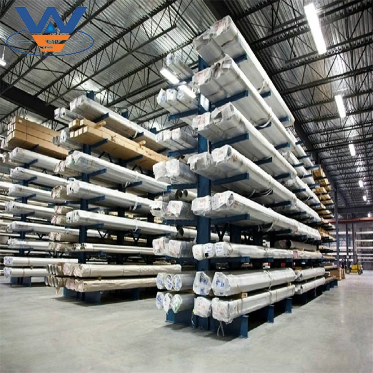Estantería de almacén de doble cara con estante cantilever