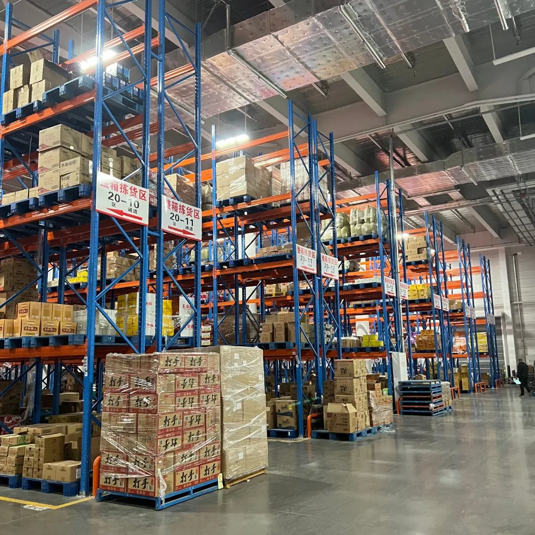 Sistema de estanterías de palets de alta resistencia para almacenamiento en cadena de frío de alimentos y bebidas, estante de almacenamiento selectivo para logística, distribución e inventario en almacenamiento industrial