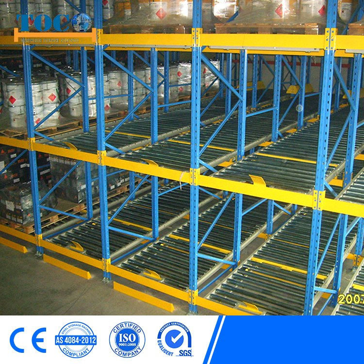 Proveedor chino estantería de flujo de palets para sala fría industrial para productos químicos