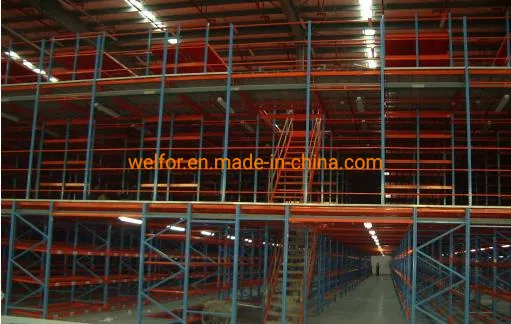 Sistema de entrepiso de almacenamiento con estanterías de acero