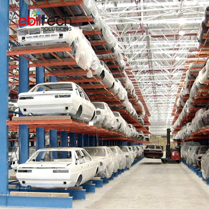 Sistema de estantería cantilever industrial de doble cara