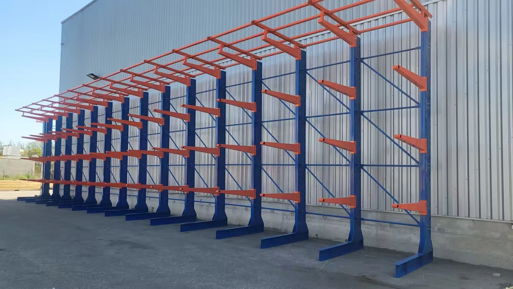 Excelente calidad estantería cantilever de acero sistema de estantes de metal brazo único estantería cantilever de acero de alta resistencia para almacenamiento en almacén