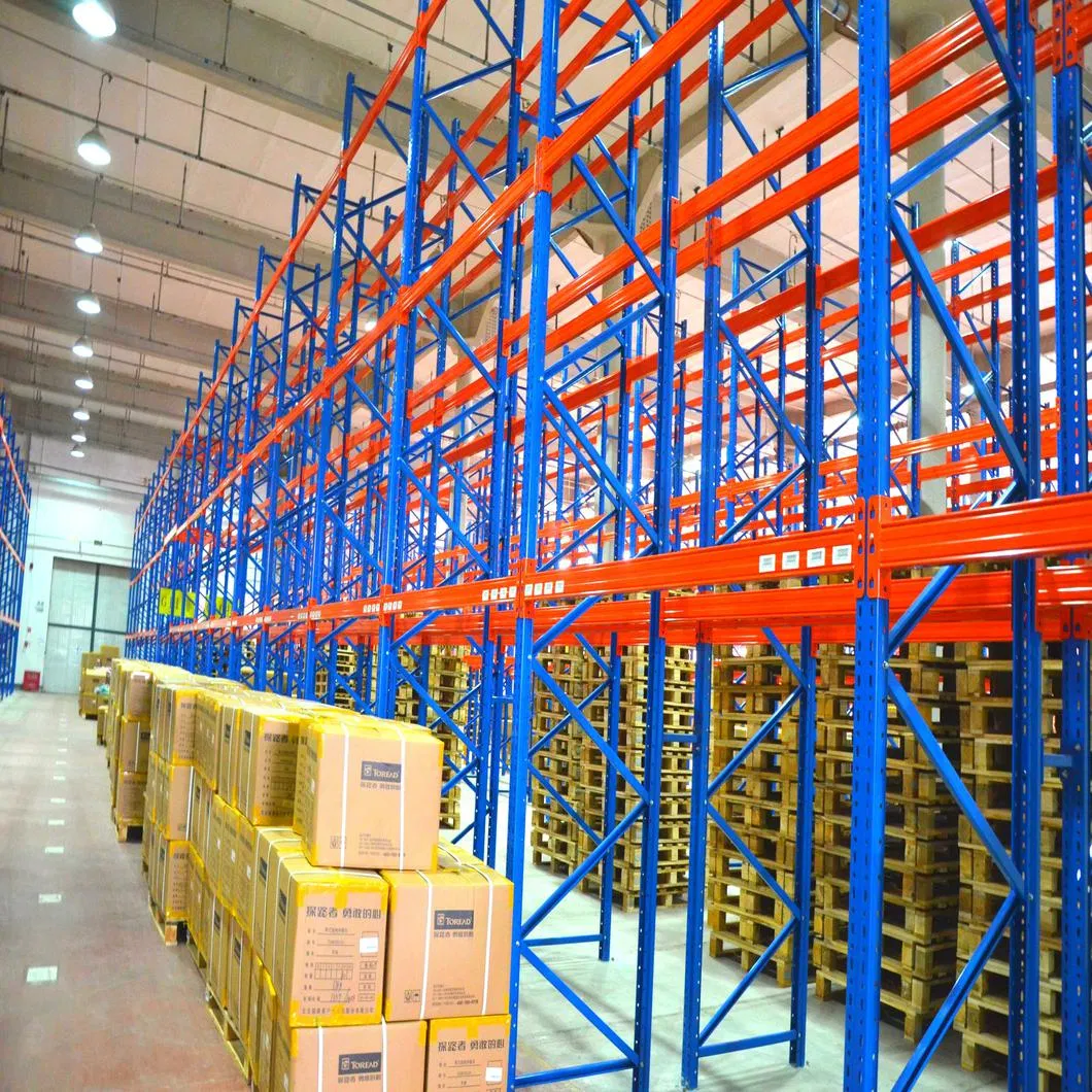 Almacenamiento en almacén industrial con estanterías de paletas de metal galvanizado de alta resistencia
