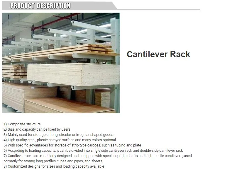 Sistema de estantería cantilever industrial de doble cara