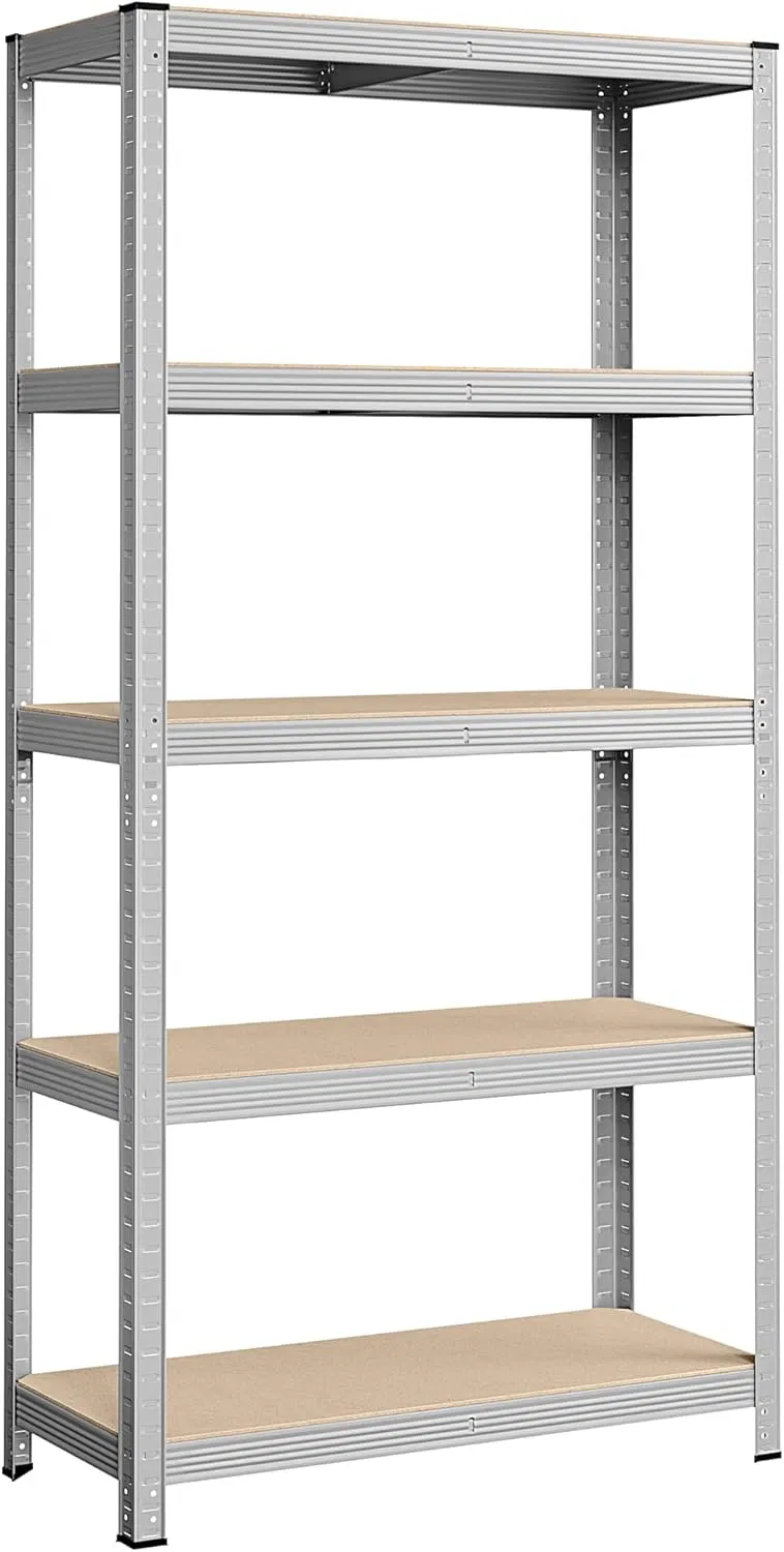 Estante de almacenamiento de acero galvanizado sin tornillos de alta calidad ajustable 5-Layer para almacén