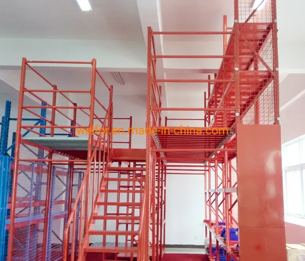 Sistema de entrepiso de almacenamiento con estanterías de acero