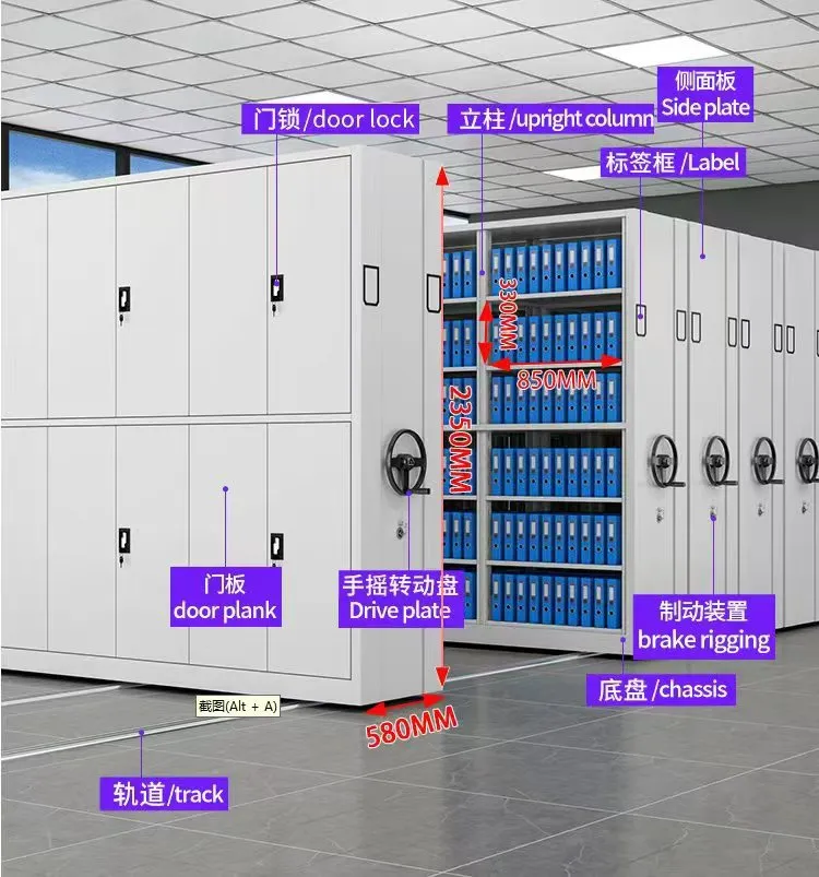 Nuevos archivadores de metal con sistema de extracción y empuje, gabinete de oficina, precios de bases, estanterías móviles compactas