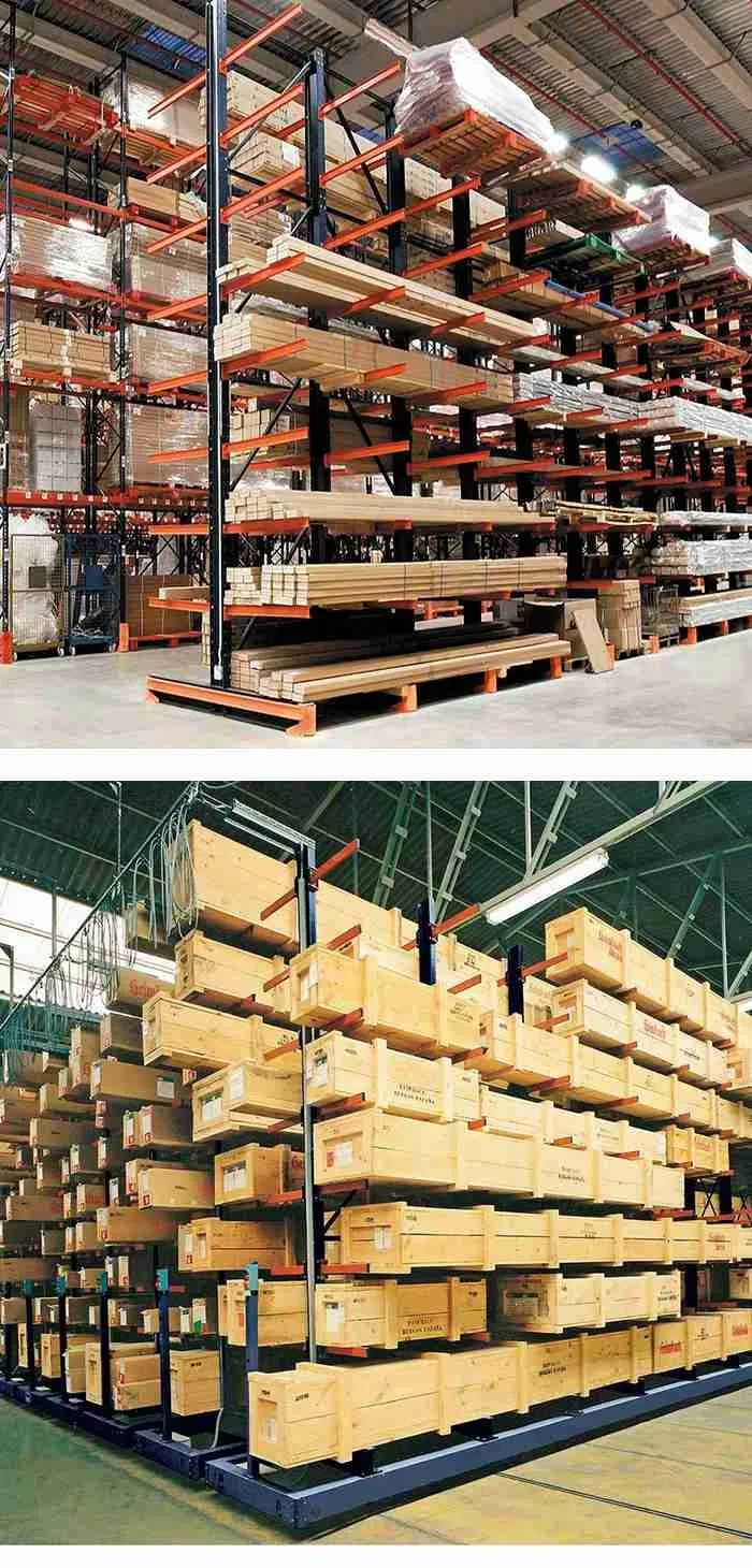 Estantería cantilever de almacén de un solo lado o de doble lado con brazo