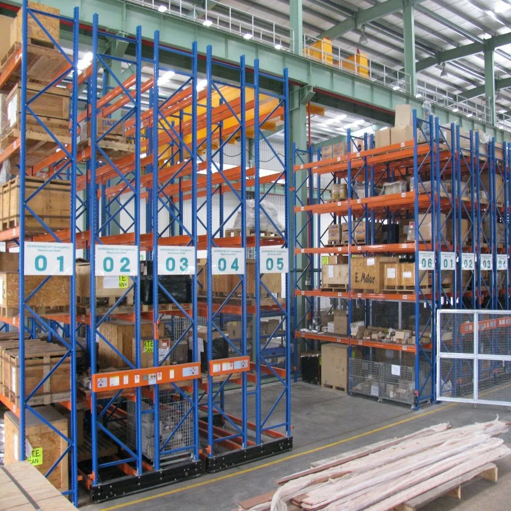Soluciones de estanterías móviles de almacenamiento en almacenes de alta capacidad para estanterías de palets