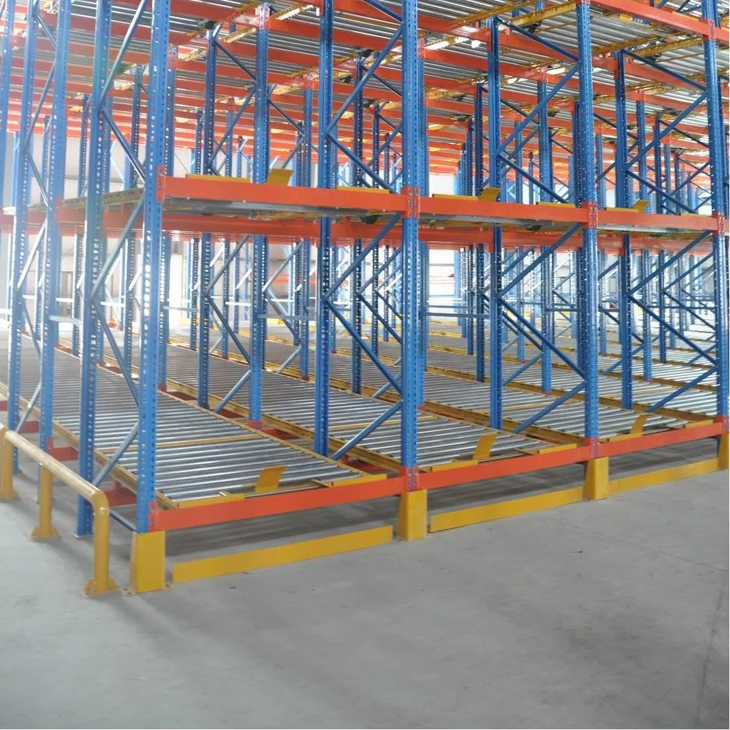 Estante de acero inoxidable para palets, flujo de cartones de acero, estante multi almacenamiento para almacén frío