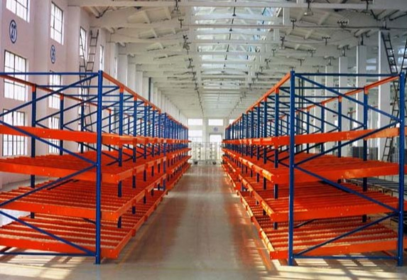 Estantería de pista de rodillos inclinada para deslizamiento automático de mercancías por gravedad