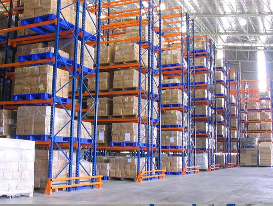 Proveedor chino fabrica estanterías de almacenamiento de alta resistencia, estanterías de empuje hacia atrás para palets, estanterías de almacenamiento en almacenes, estanterías metálicas para palets