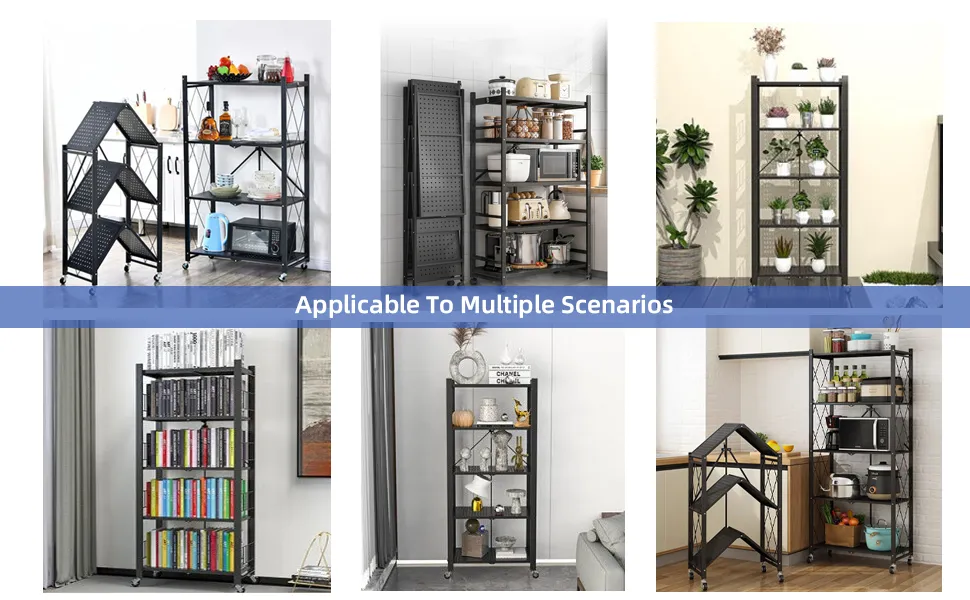 Estante multifuncional plegable de metal
