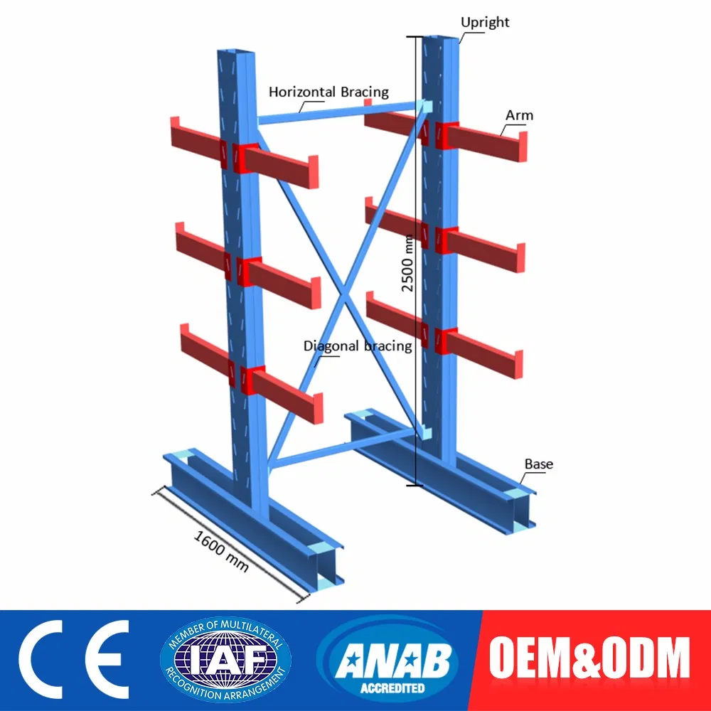 Estantería cantilever de almacén