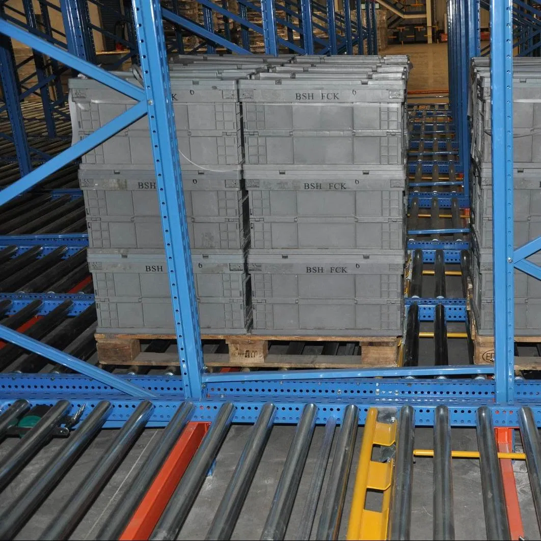Estante de acero inoxidable para palets, flujo de cartones de acero, estante multi almacenamiento para almacén frío