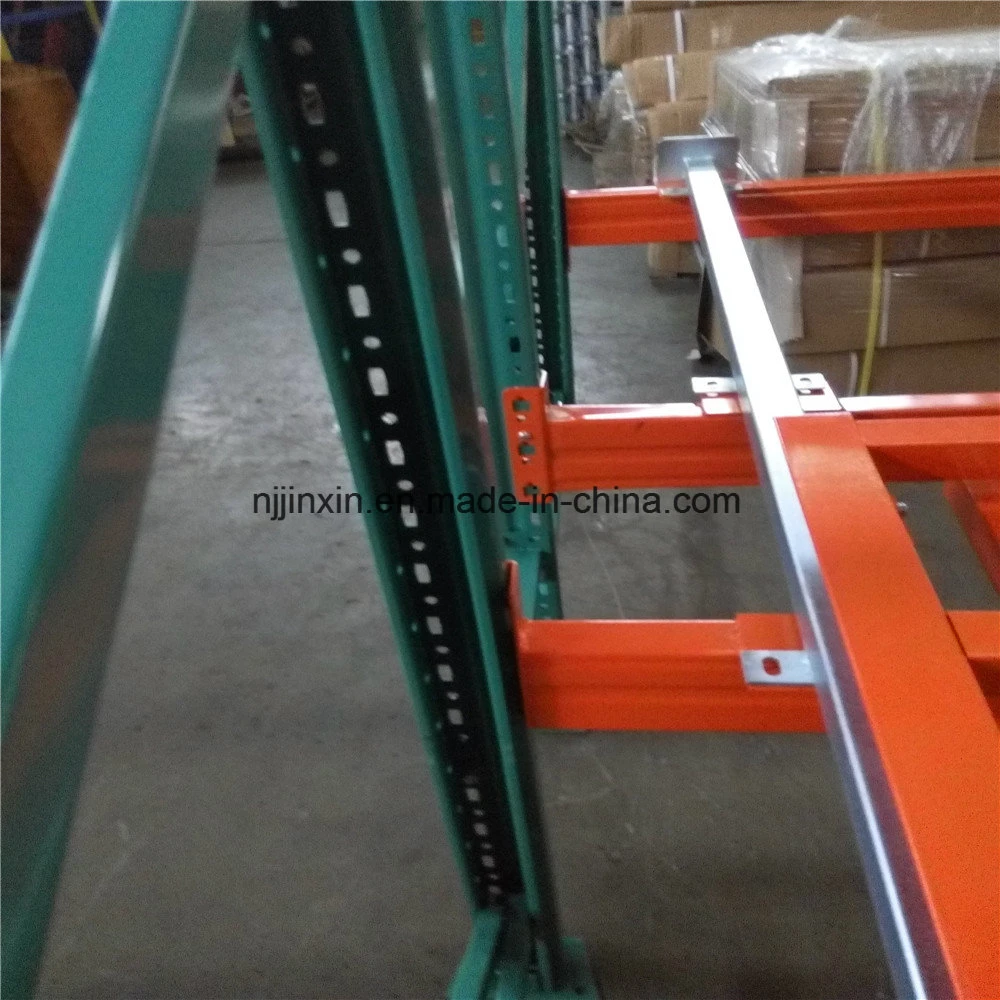 Estantería de metal para almacenamiento en almacén de acero con empuje doble y túnel