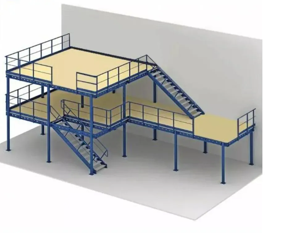Estante de plataforma loft de acero de alta resistencia para almacenamiento en almacén, estantería de ático, sistema de estantes de piso de entrepiso