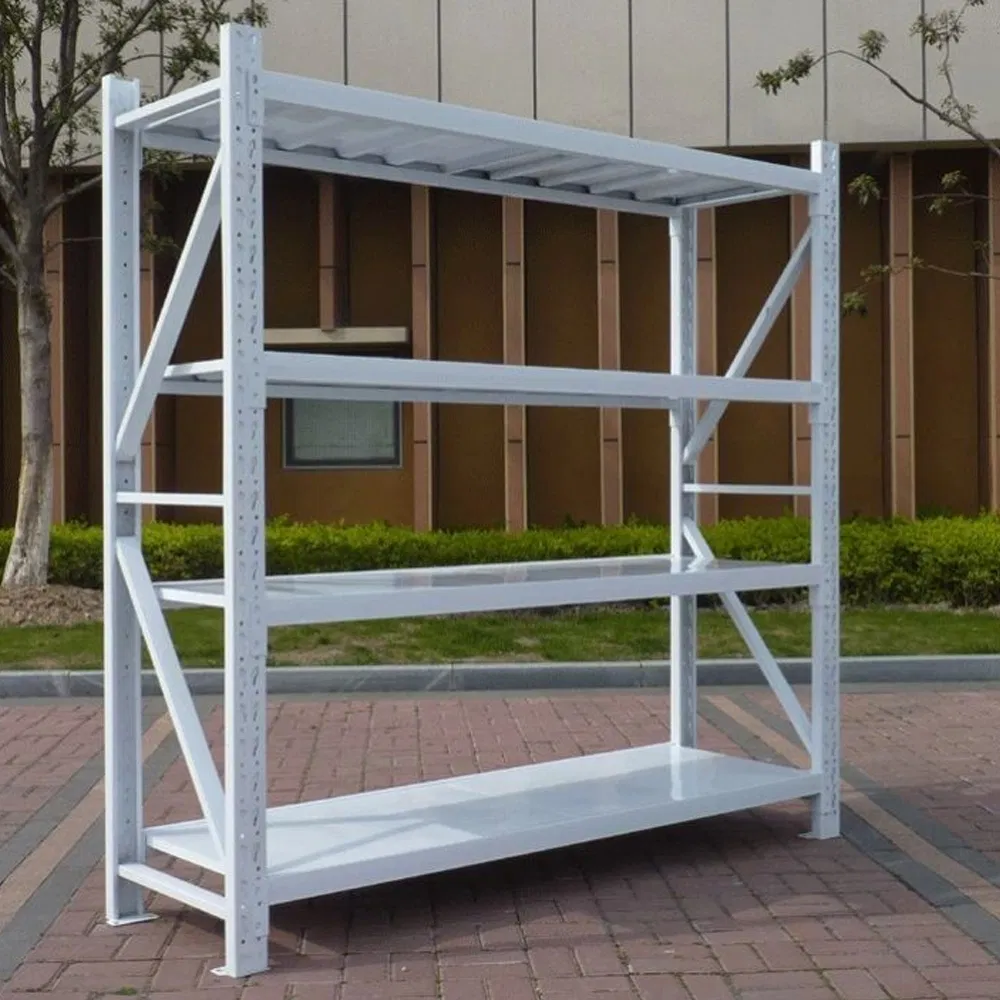 Estante de almacenamiento de metal acero pesado sin tornillos para sala fría, estantería de palets de almacén industrial de uso general, con red para exhibición de libros en tienda de supermercado