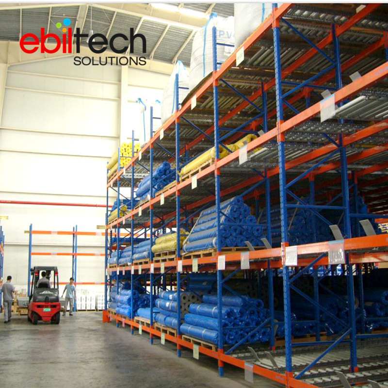 Estante de flujo de palets de rodillos de gravedad para fábrica industrial, estantes metálicos de almacén