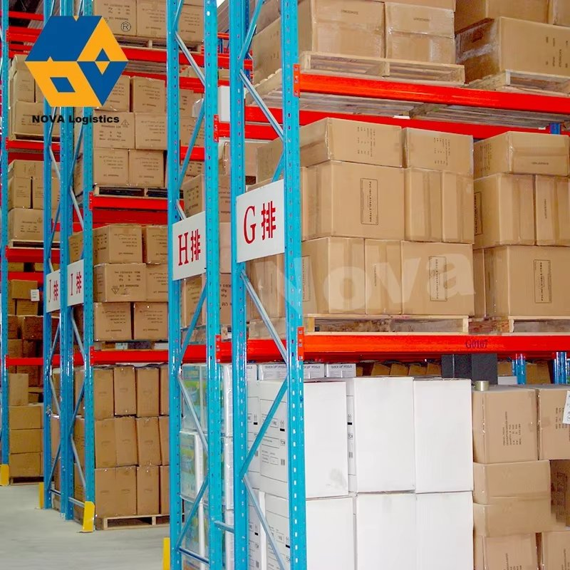 Sistema de estanterías de palets ajustable de alta resistencia, estantería de almacenamiento de múltiples niveles, recubrimiento en polvo electrostático, estantería de almacenamiento en almacén, estante de palets selectivo 1000kg